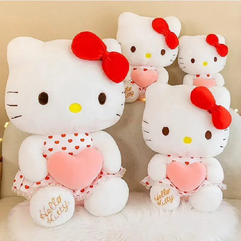 Amazingly Squeezy Sanrio Hello Kitty Love Heart Plushies in Sizes 40cm, 50cm & 60cm.
