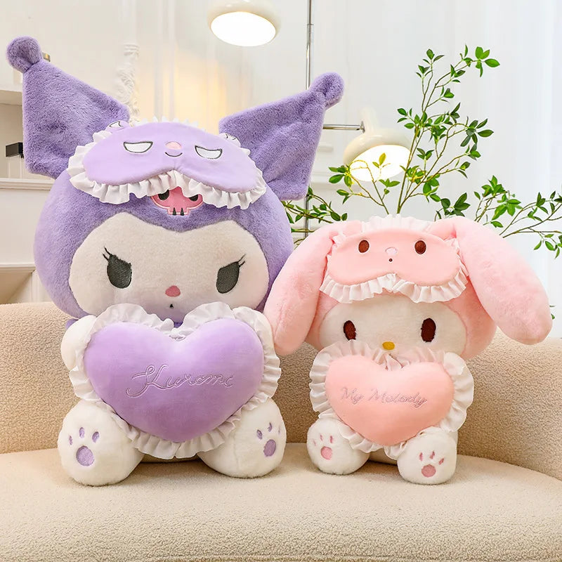 Brand New Cute Kuromi/Melody Eye Mask Love Heart Plushie. 25cm of Love