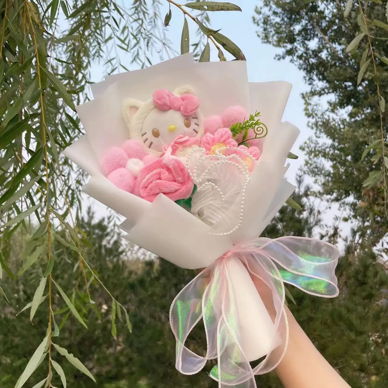 My Melody Kuromi Cinnamoroll Cat Plush Doll Creative Flower Bouquet. Choose out of 28 Bouquets.