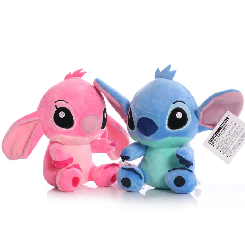 Disney Angel & Stitch Keychain/Pendant in 10cm. Plushies in 20cm.