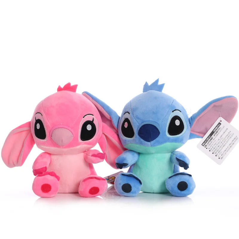 Disney Angel & Stitch Keychain/Pendant in 10cm. Plushies in 20cm.