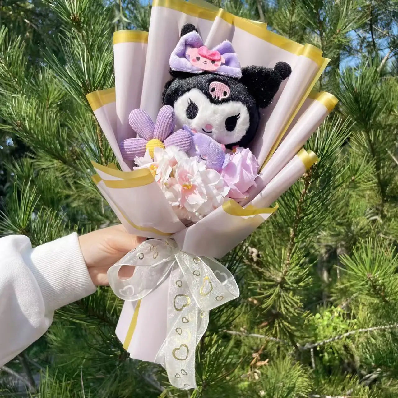 My Melody Kuromi Cinnamoroll Cat Plush Doll Creative Flower Bouquet. Choose out of 28 Bouquets.