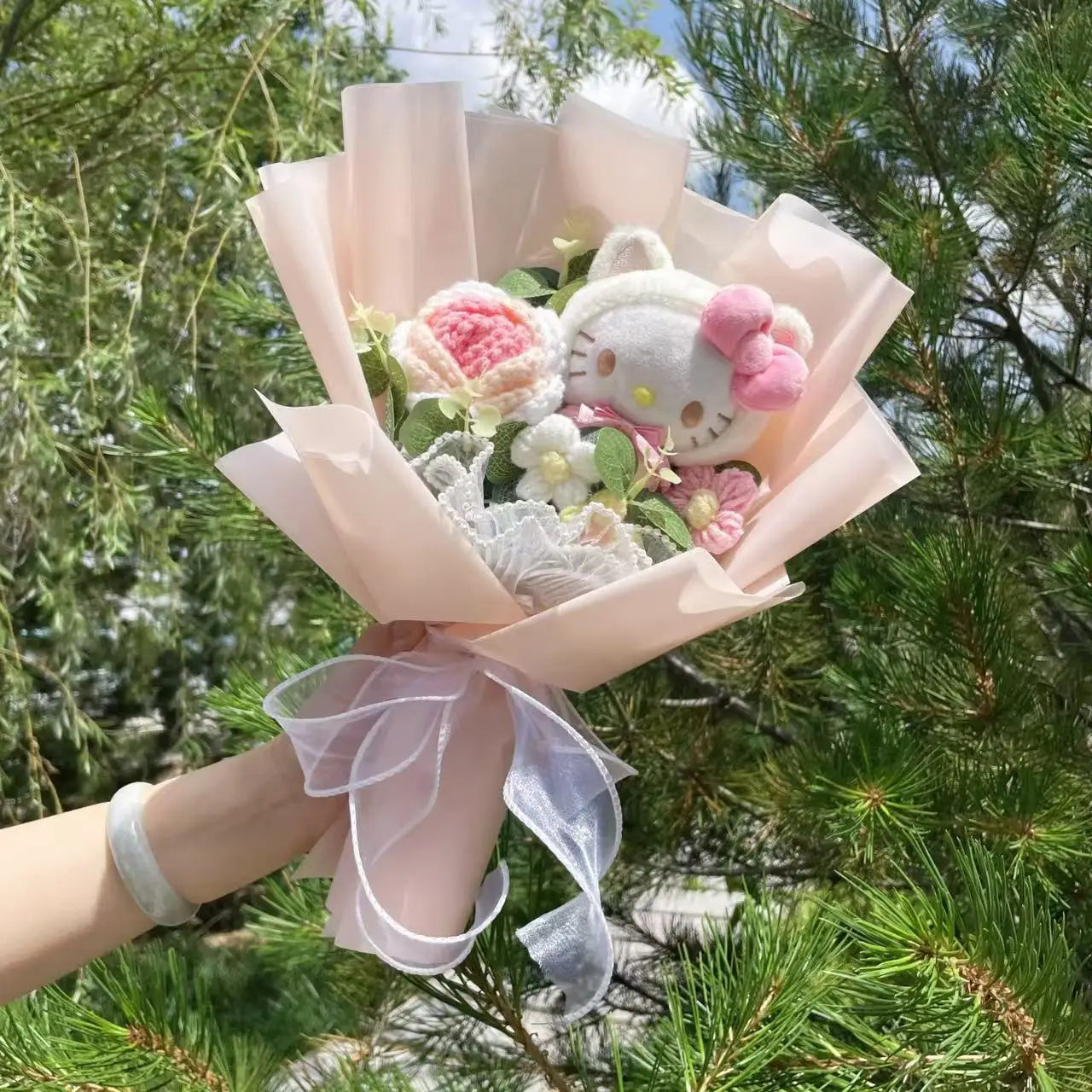 My Melody Kuromi Cinnamoroll Cat Plush Doll Creative Flower Bouquet. Choose out of 28 Bouquets.