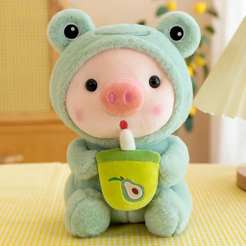 The Bestest Selection of Bubble Tea Piggy Plushies. Unicorns, Frogs and Rabbits. 25cm