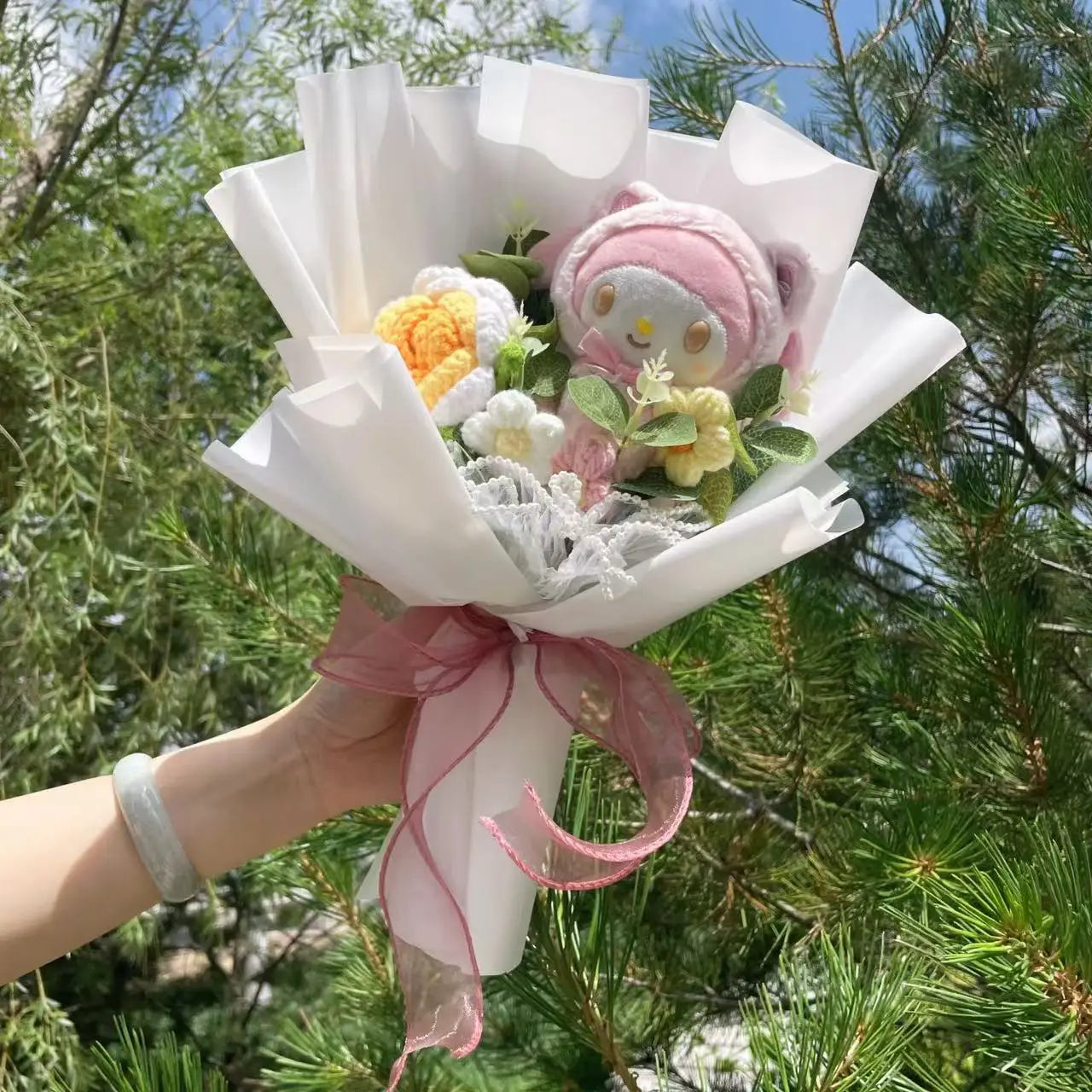 My Melody Kuromi Cinnamoroll Cat Plush Doll Creative Flower Bouquet. Choose out of 28 Bouquets.