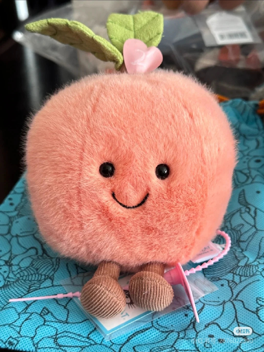 Super Sweet Kawaii Fuzzy Peach Plushie.