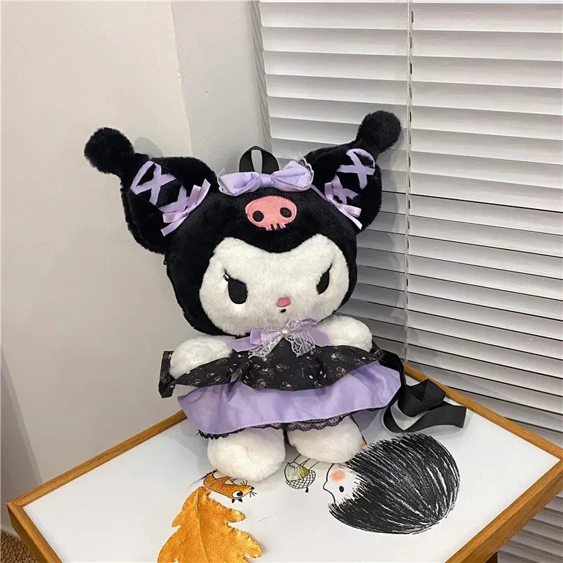 My Kawaii Sanrio Kuromi Lolita Plushie Backpack/Handbags/Slippers and Neck Pillow.