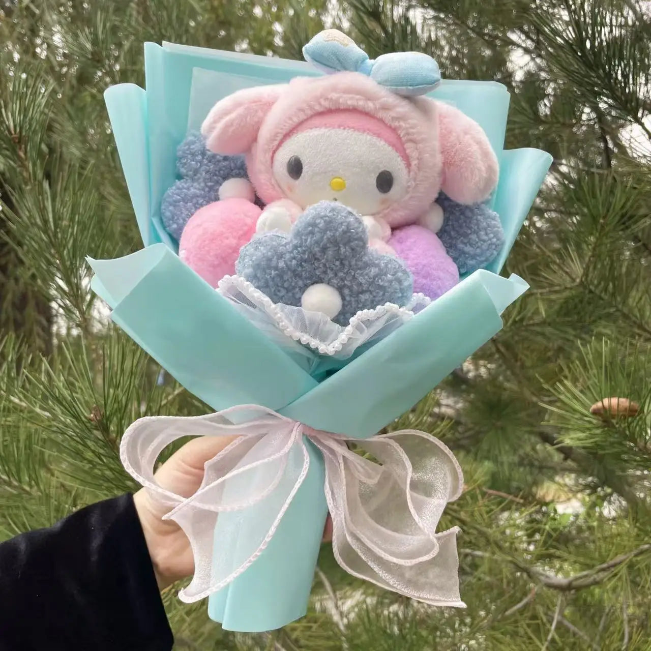 My Melody Kuromi Cinnamoroll Cat Plush Doll Creative Flower Bouquet. Choose out of 28 Bouquets.