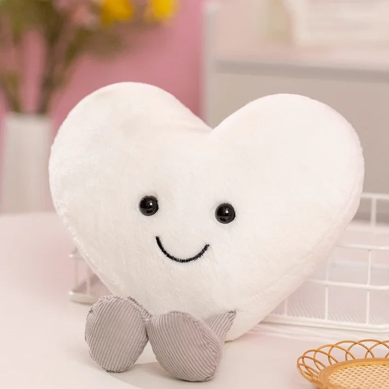 Adorable Love Heart Pillow Plushies in Red, White & Vibrant Pink. From 15cm to 35cm.