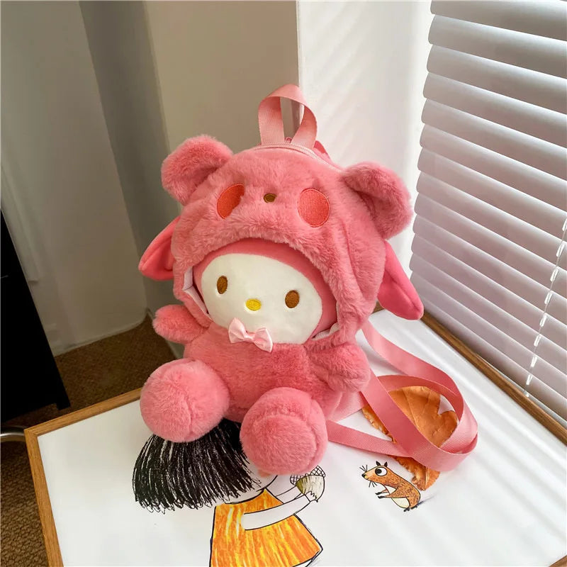 My Kawaii Sanrio Kuromi Lolita Plushie Backpack/Handbags/Slippers and Neck Pillow.