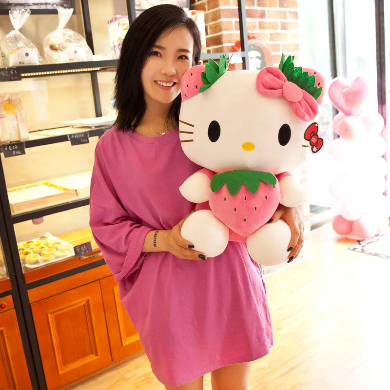 Kawaii Hello Kitty Strawberry Plush Toy 22cm\35cm\45cm