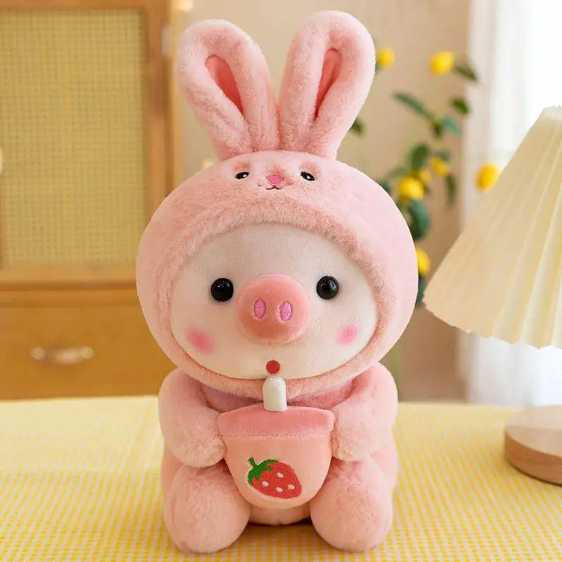 The Bestest Selection of Bubble Tea Piggy Plushies. Unicorns, Frogs and Rabbits. 25cm