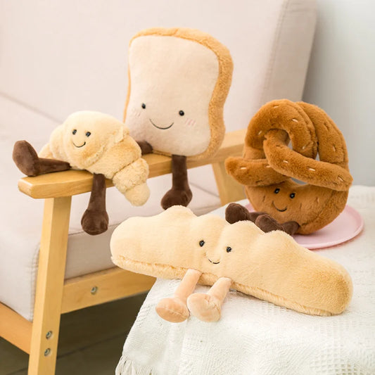 Delicious and Yummy Taco, Toast, Pretzel, Croissant, Baguette Plushies. All in Different Sizes.