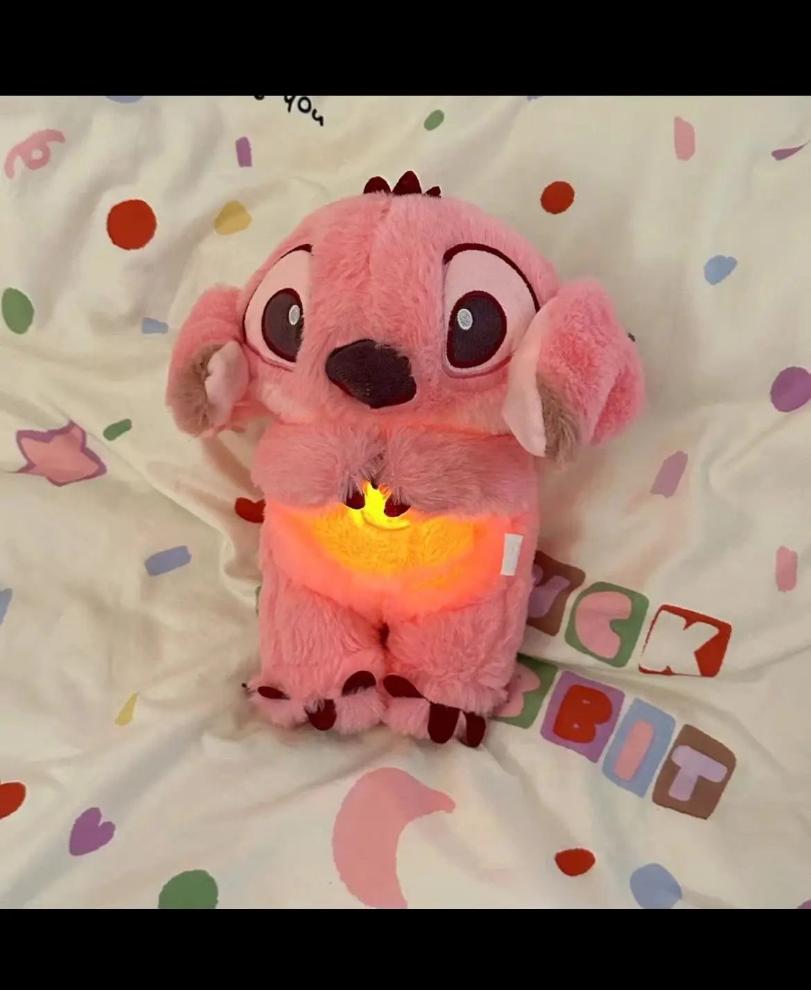 Kawaii Stitch or Angel Sleeping Companion with Soothing Sounds & breathing. Airbag and warm light. 30cm