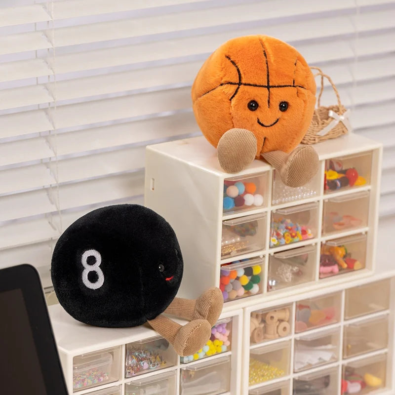 Cute Plushie Baseball, 8 Ball, Football, Basketball, Tennis 10cm