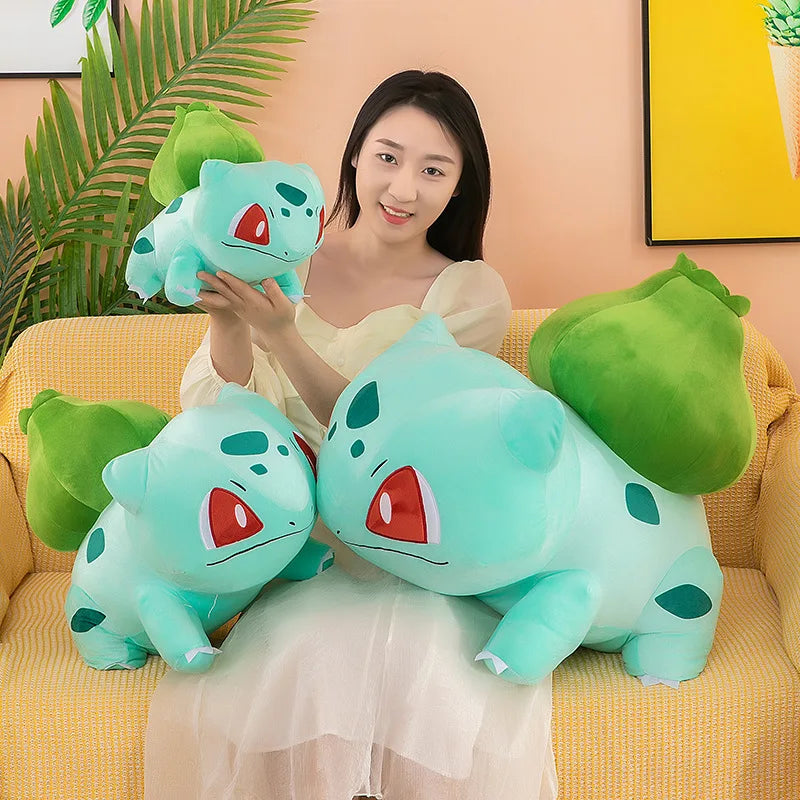 Adorable Pokemon Bulbasaur Plushies in sizes 20cm, 30cm and 40cm.