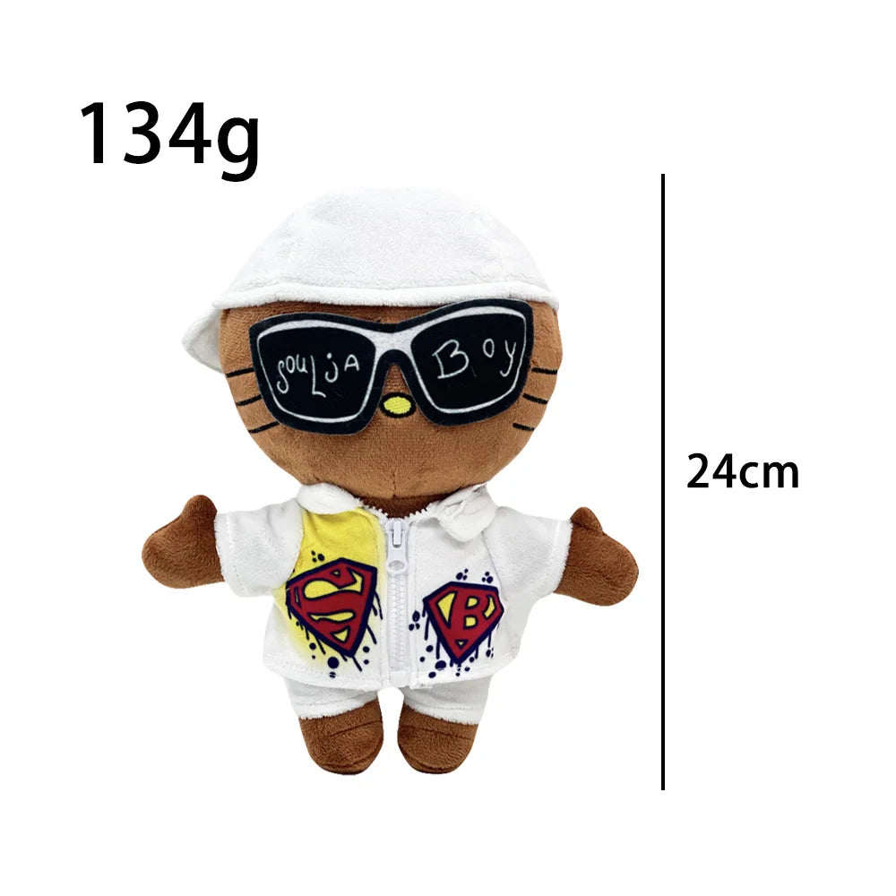 Hello Kitty Soulja Boy Plushie with White Casual Suit in 24cm