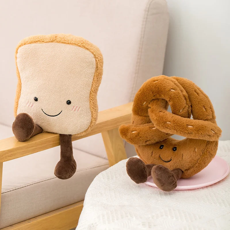 Delicious and Yummy Taco, Toast, Pretzel, Croissant, Baguette Plushies. All in Different Sizes.