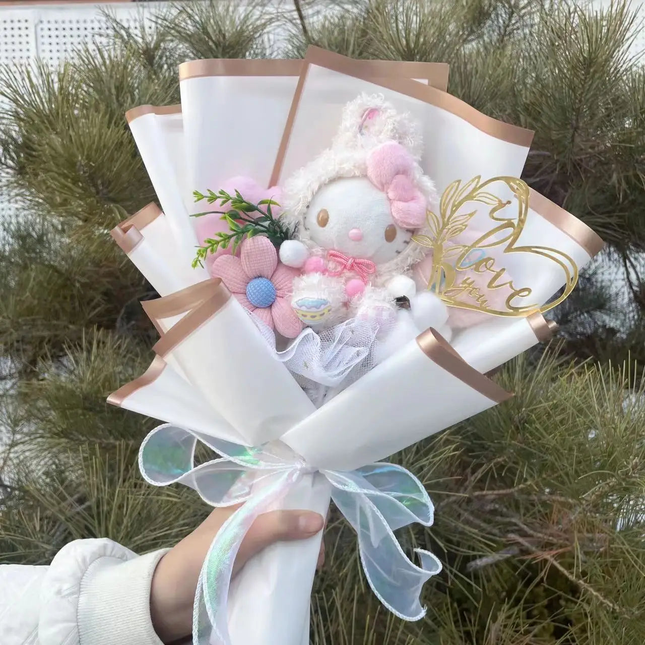 My Melody Kuromi Cinnamoroll Cat Plush Doll Creative Flower Bouquet. Choose out of 28 Bouquets.