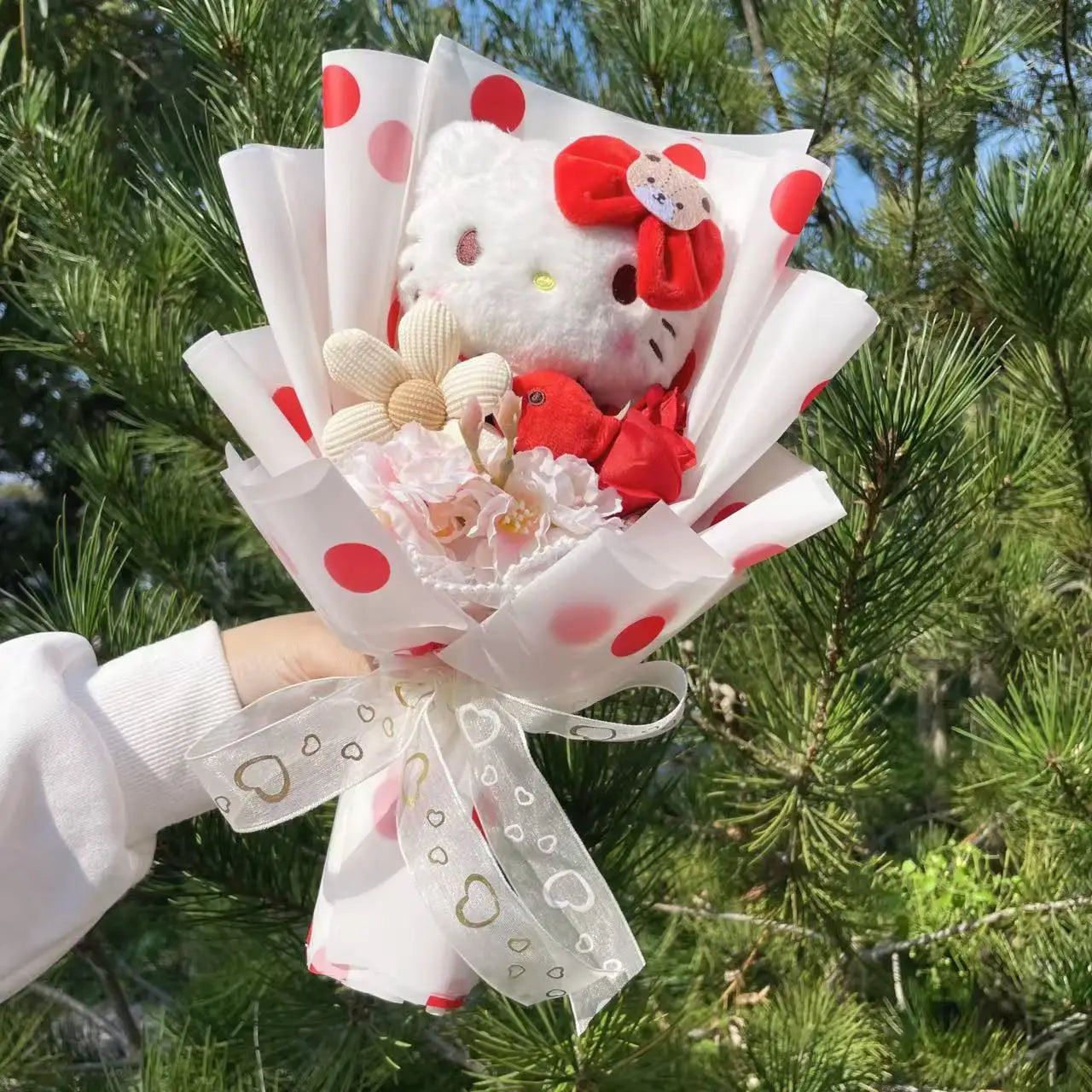 My Melody Kuromi Cinnamoroll Cat Plush Doll Creative Flower Bouquet. Choose out of 28 Bouquets.