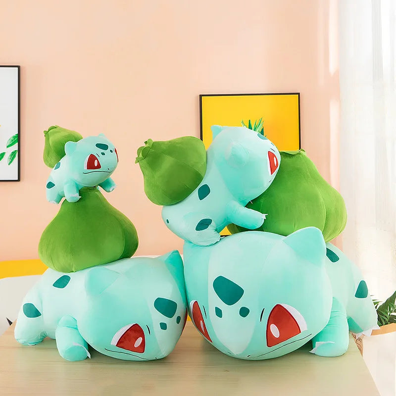 Adorable Pokemon Bulbasaur Plushies in sizes 20cm, 30cm and 40cm.