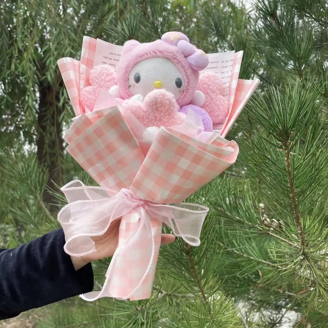 My Melody Kuromi Cinnamoroll Cat Plush Doll Creative Flower Bouquet. Choose out of 28 Bouquets.