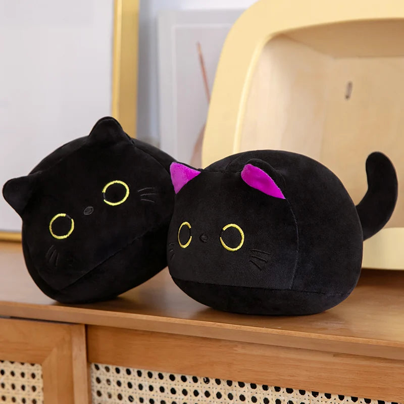 Black Kawaii Cat Plushie Pillow. 9cm Keychain/Pendants - to 55cm sized Cuddable Plushies