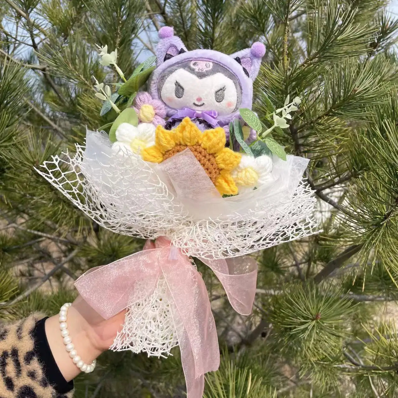 My Melody Kuromi Cinnamoroll Cat Plush Doll Creative Flower Bouquet. Choose out of 28 Bouquets.