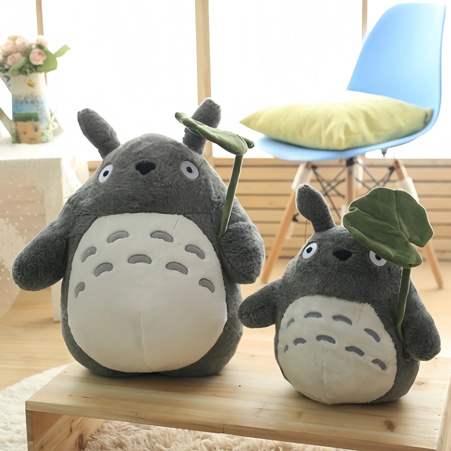 Our Favourite Sqiggy Totoro Plushie. From a Selection of sizes: 30cm, 40cm, 55cm and 70cm.