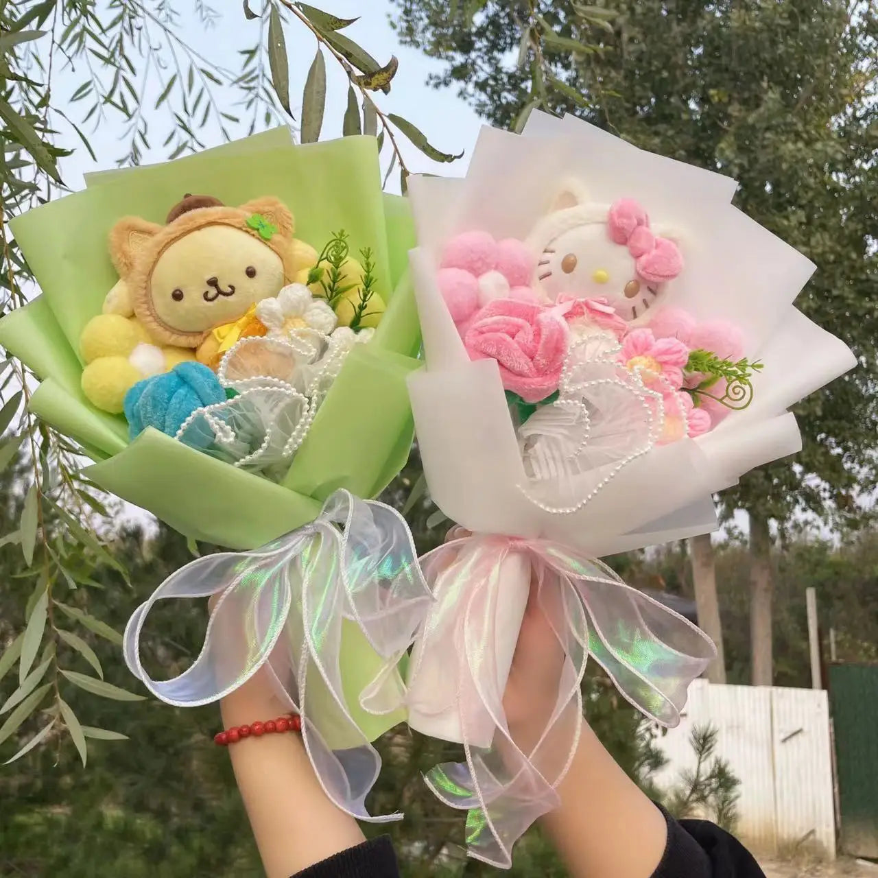 My Melody Kuromi Cinnamoroll Cat Plush Doll Creative Flower Bouquet. Choose out of 28 Bouquets.