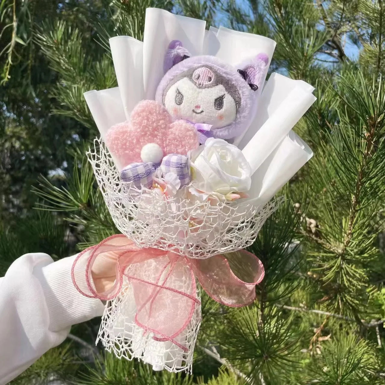 My Melody Kuromi Cinnamoroll Cat Plush Doll Creative Flower Bouquet. Choose out of 28 Bouquets.