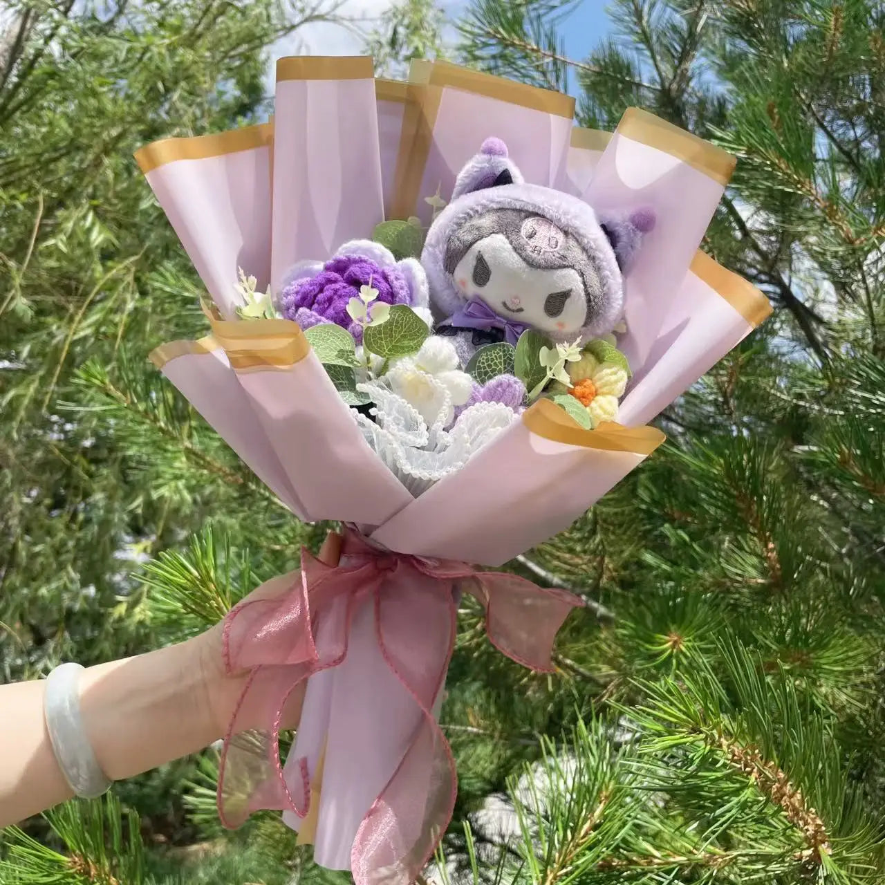 My Melody Kuromi Cinnamoroll Cat Plush Doll Creative Flower Bouquet. Choose out of 28 Bouquets.