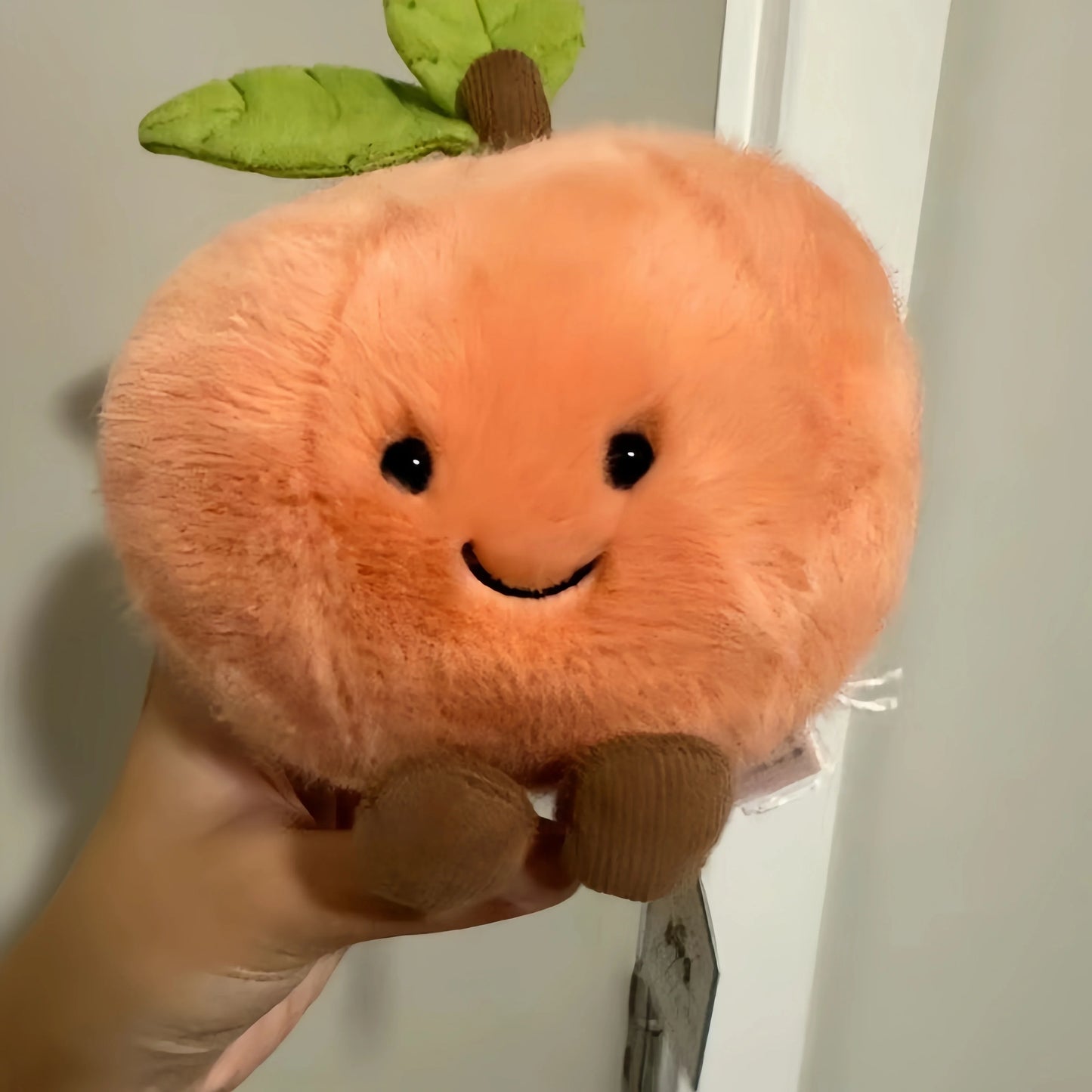 Super Sweet Kawaii Fuzzy Peach Plushie.