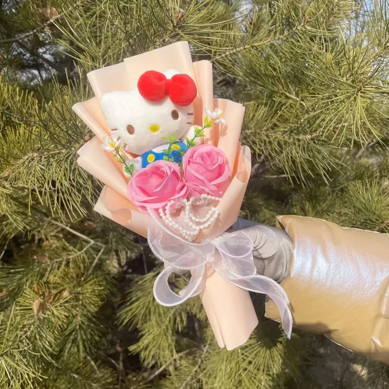 My Melody Kuromi Cinnamoroll Cat Plush Doll Creative Flower Bouquet. Choose out of 28 Bouquets.