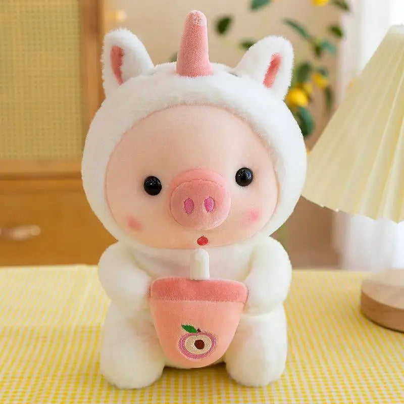 The Bestest Selection of Bubble Tea Piggy Plushies. Unicorns, Frogs and Rabbits. 25cm