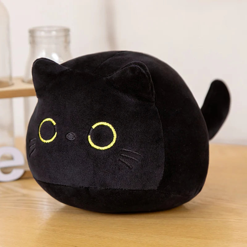 Black Kawaii Cat Plushie Pillow. 9cm Keychain/Pendants - to 55cm sized Cuddable Plushies