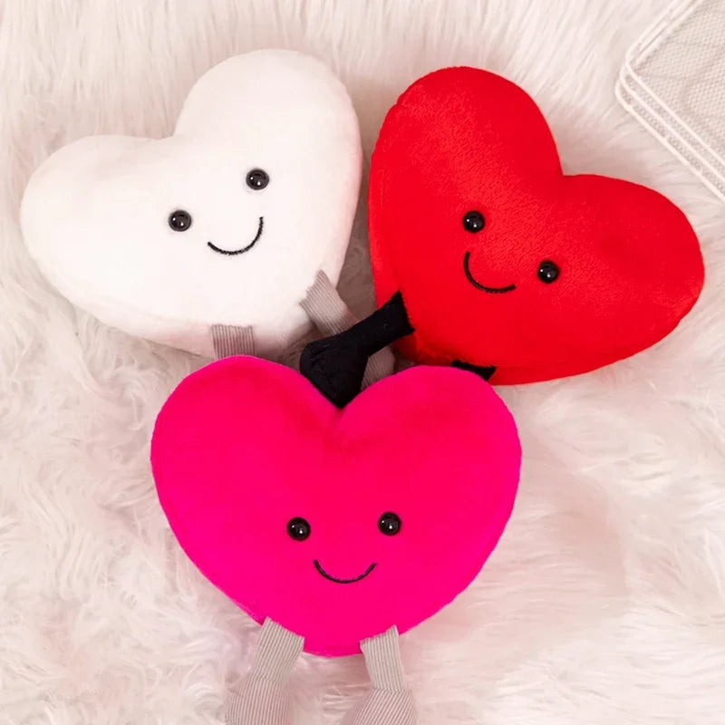 Adorable Love Heart Pillow Plushies in Red, White & Vibrant Pink. From 15cm to 35cm.