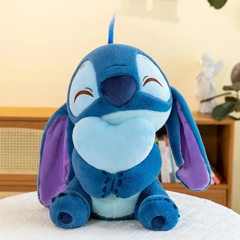 Disney Angel or Stitch Cuddle Heart Plushies in Blue and Pink. 30cm and 45cm.