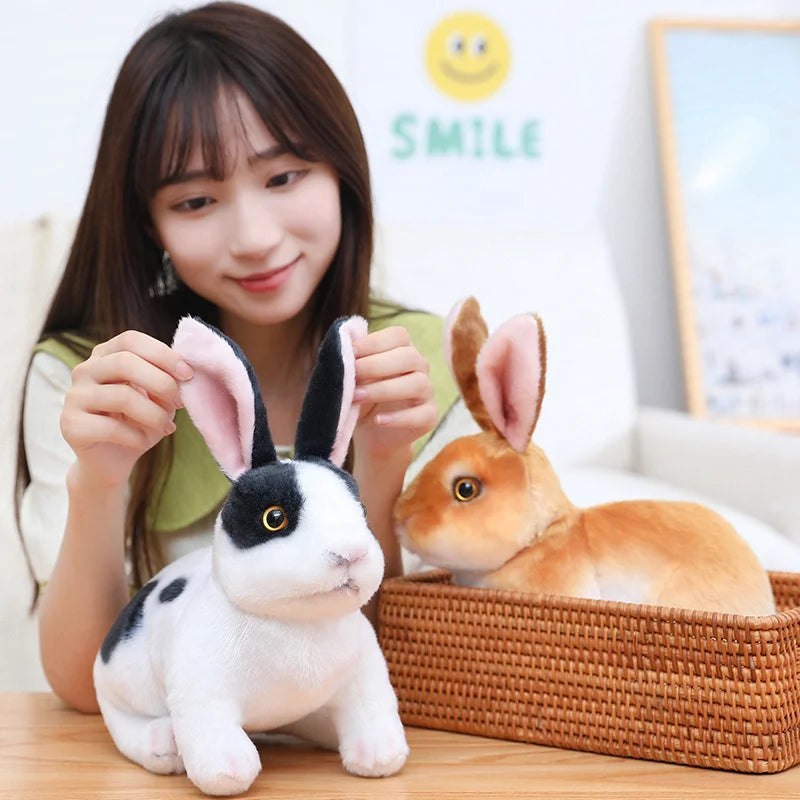 Super Cute Kawaii Long Ear Life Like Rabbit Plushie. Sizes 16cm, 18cm & 24cm