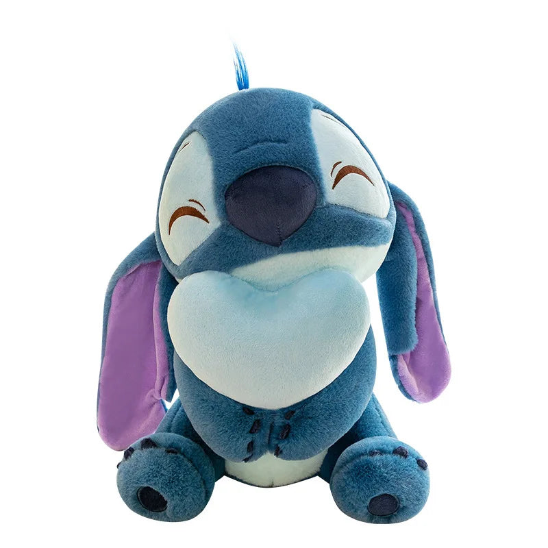 Disney Angel or Stitch Cuddle Heart Plushies in Blue and Pink. 30cm and 45cm.