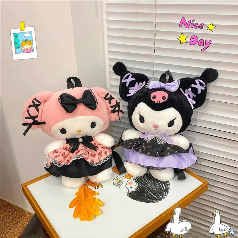 My Kawaii Sanrio Kuromi Lolita Plushie Backpack/Handbags/Slippers and Neck Pillow.