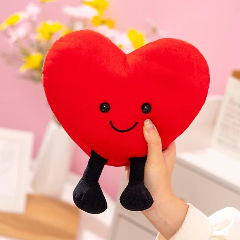 Adorable Love Heart Pillow Plushies in Red, White & Vibrant Pink. From 15cm to 35cm.