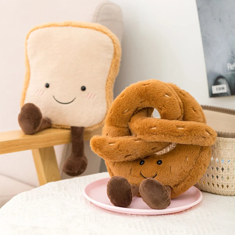 Delicious and Yummy Taco, Toast, Pretzel, Croissant, Baguette Plushies. All in Different Sizes.