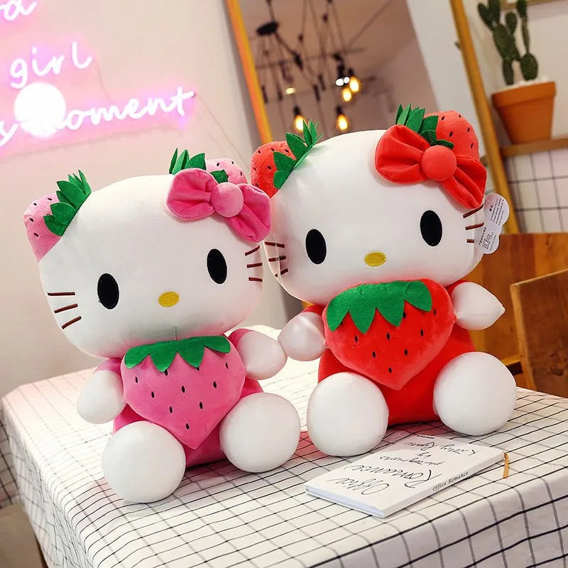 Kawaii Hello Kitty Strawberry Plush Toy 22cm\35cm\45cm