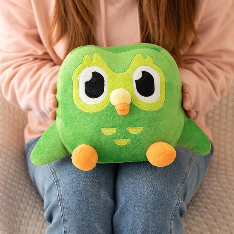 Kawaii Duolingo Green Owl Plushie in 30cm.