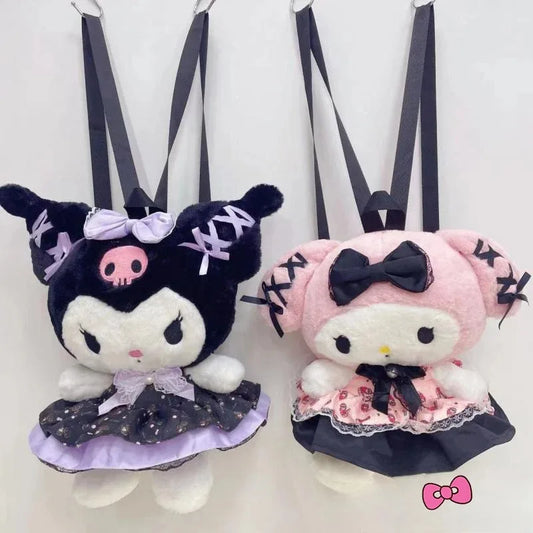 My Kawaii Sanrio Kuromi Lolita Plushie Backpack/Handbags/Slippers and Neck Pillow.